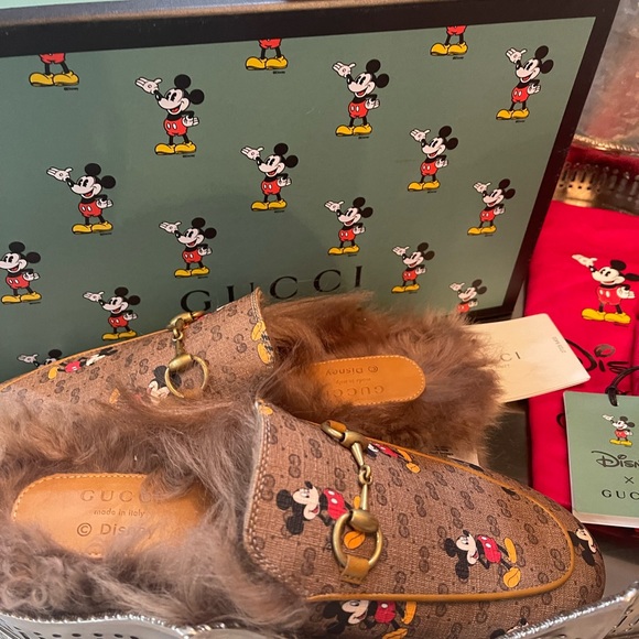 GUCCI X DISNEY Mini Vintage GG Supreme Monogram Mickey Mouse Fur Womens 37.5 - Picture 13 of 16